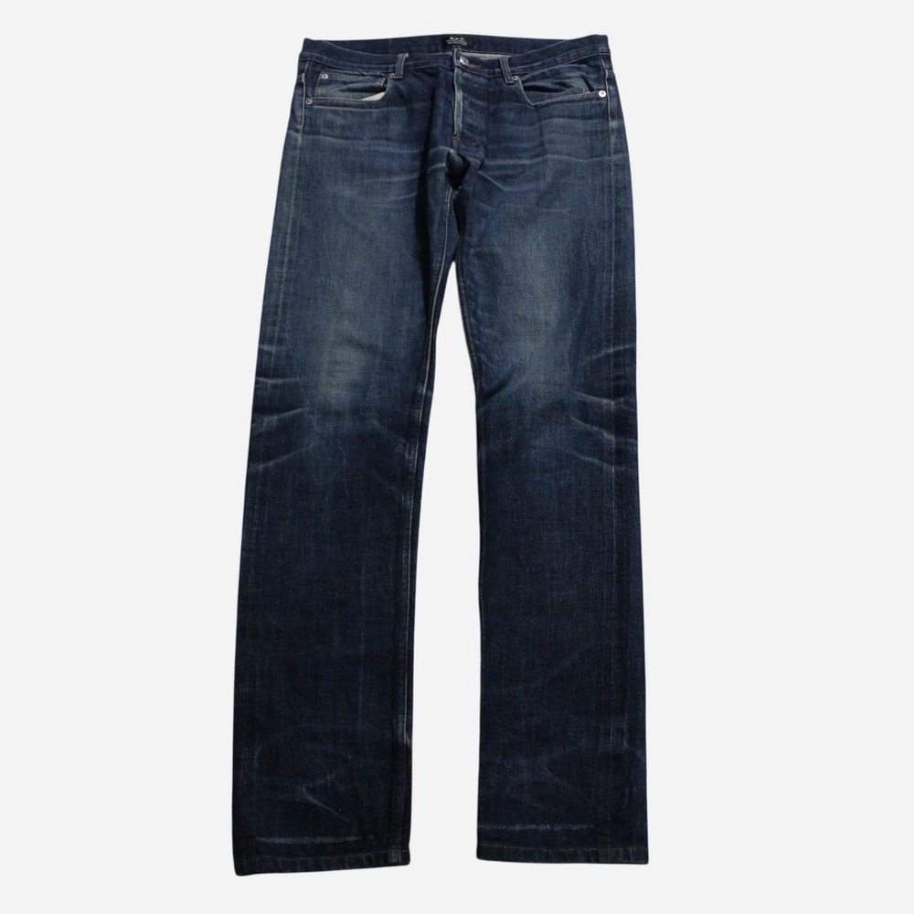 Mens Archive Skater Streetwear A.P.C. Slim Straight Dark Wash Selvedge Jeans